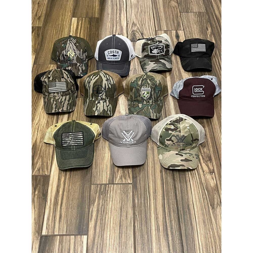 Large Camouflage Camo Hunting Outdoor Hat Cap Lot Condition Costa Salt Life